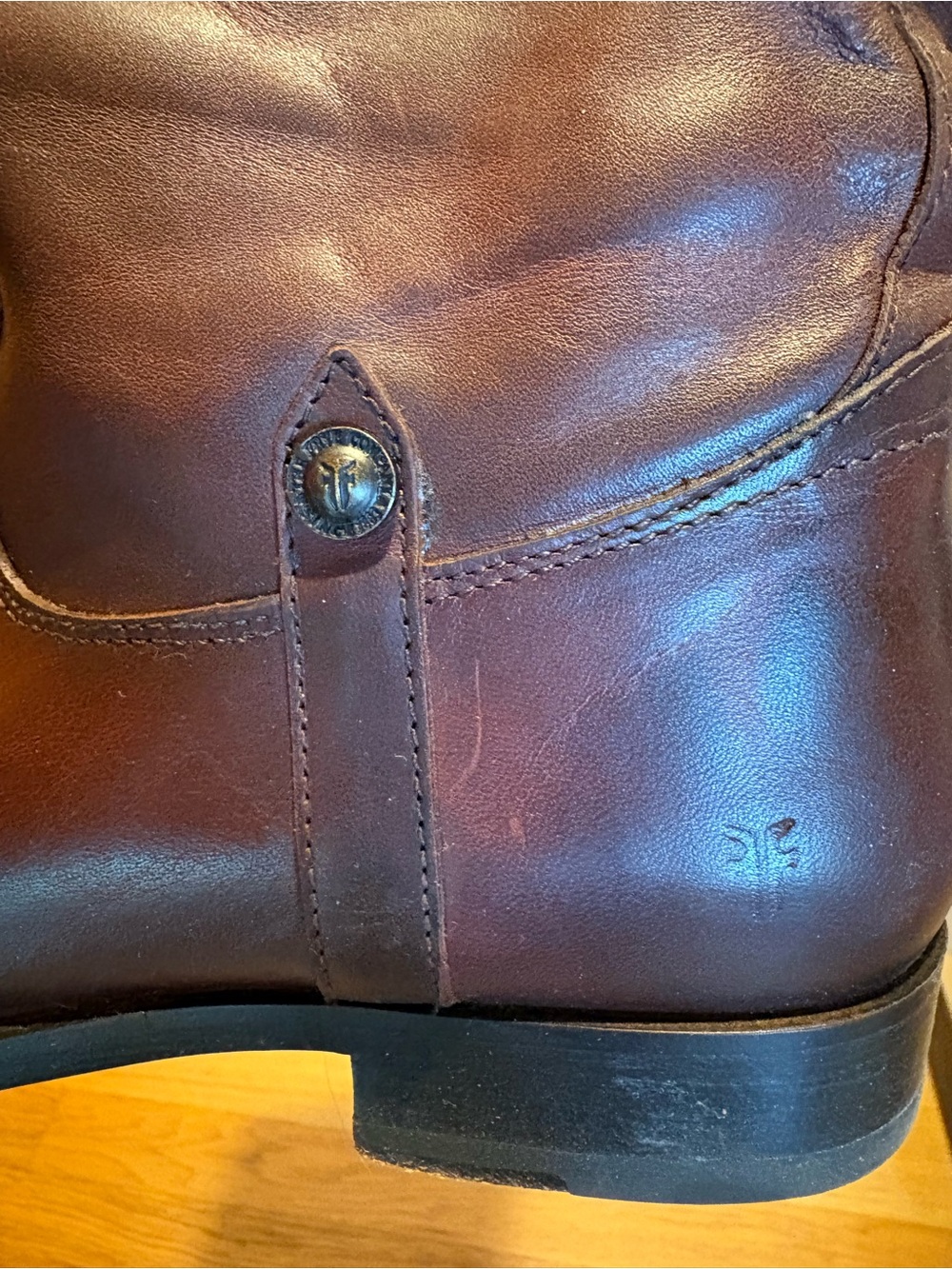 Frye women’s Melissa Tab Tall Leather Riding Boots - Brown Size M- 8.5 - Picture 4 of 10